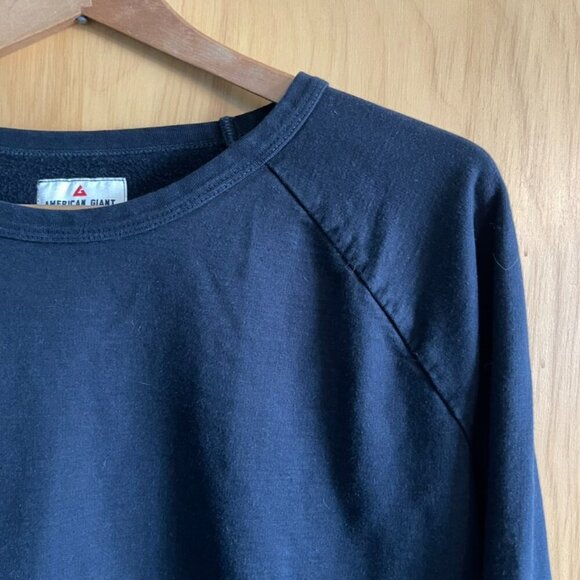 American Giant Women's Sweatshirt French Terry Crew Pullover USA Black Small - Picture 2 of 9